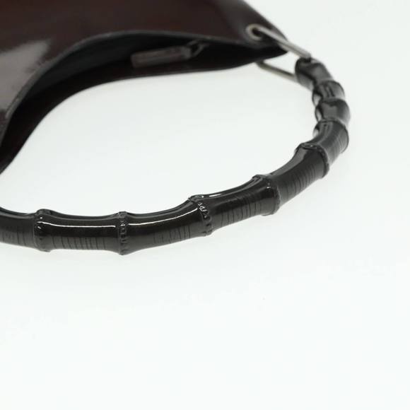 GUCCI Bamboo Hand Bag Enamel Brown 001 2058 3007 Auth yk13474 - Picture 7 of 16